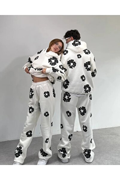 ship master Unisex 3 Thread Embossed D Patterned Trendy O Oversized Tracksuit...