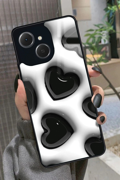 TECNO Spark 40C Uyumlu Kalp Tasarımlı Glossy Premium Kılıf