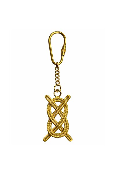 hediye sandalı Brass Sailor Knot (Glass Tie) with Design Keychain