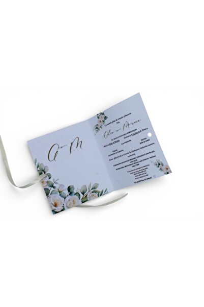 Fabricacucadouri.ro Pachet 50 Invitație nuntă elegantă cu fontiță crem