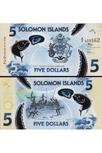 3Alp Koleksiyon SOLOMON ADALARI 5 DOLAR POLYMER 2023, P#38b, Kağıt Para ÇİL (...