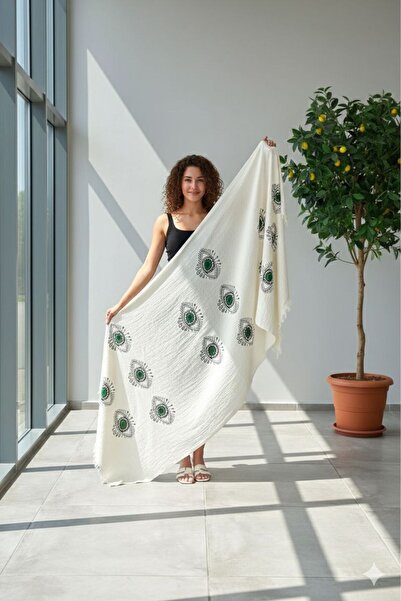 DRESSY LIFE Prosop tip Peshtemal din muselină imprimată, 100% bumbac