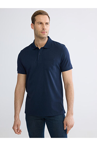 LC Waikiki Ανδρικό μπλουζάκι από χτενισμένο βαμβάκι σε μπλε ναυτικό χρώμα με ...