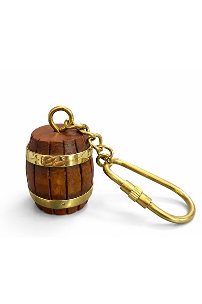 hediye sandalı Sailor's Bucket Design in Wood and Brass Keychain