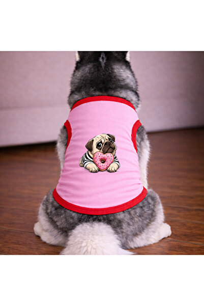 petite pati Pink Donut Dog Tshirt Dog Outfit (100% Cotton Combed Cotton) Smal...