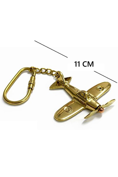 hediye sandalı Brass Propeller Aircraft Design Keychain