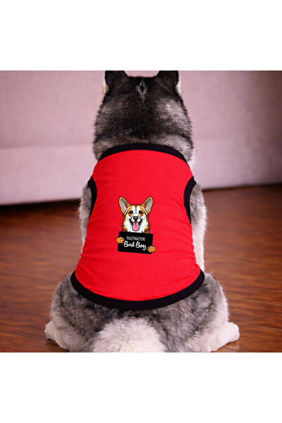 petite pati قميص أحمر اللون للكلاب من نوع كورجي (100% قطن ممشط) للسلالات الصغ...