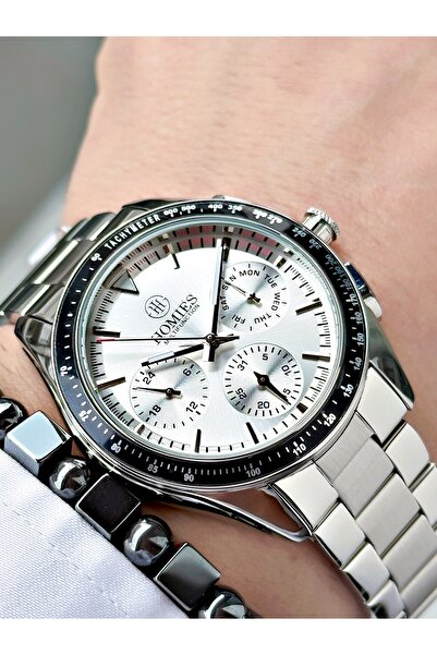 Homies Silver Color Functions Active Original Steel Band Men's Wristwatch + B...