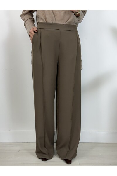 SİSTA MODA 7171 Pile and Grass Detail, Drapey , Palazzo Pants