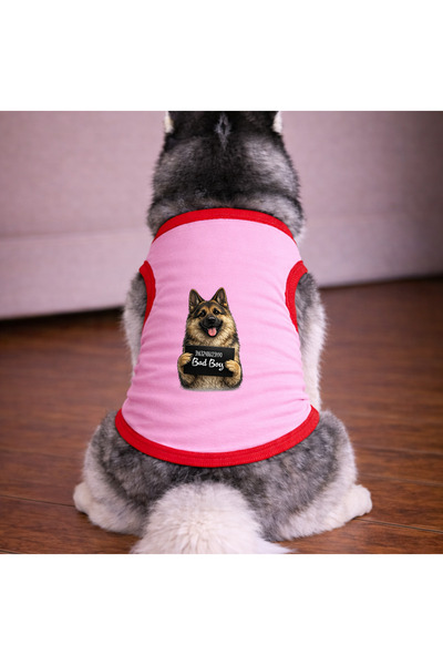 petite pati تي شيرت Pink Wanted German Dog للكلاب (100% قطن ممشط قطن%) للسلال...