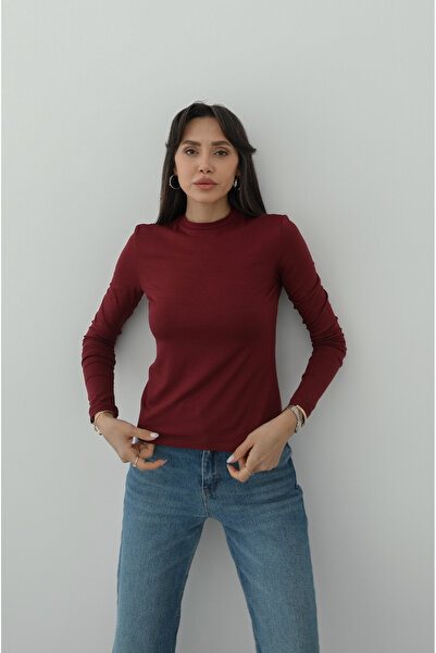Havoş Bordo Erana Uzun Kollu Bluz