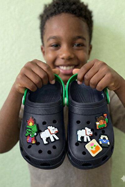 Behtah Kundura Мъжки 6-компонентни Jibbitz декорирани детски затворени сандал...