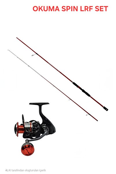 Okuma Red Spin 7'0'' 2.12 Cm 1-12 gr 2 Parça Lrf Kamışı+ Pisces PS-2000A 3+1 ...