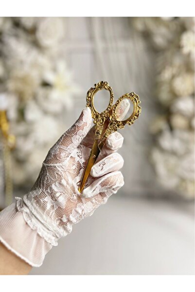 m ticaret Altın Sarısı Nakışlı Söz Makası Nişan Tepsi Makası Altın Sarısı Mak...