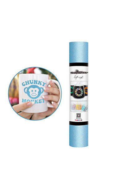 Teckwrap Craft Glitter Premium Vinil- Cornflower Blue- 1 Rulo 30.48cm X 152.4cm