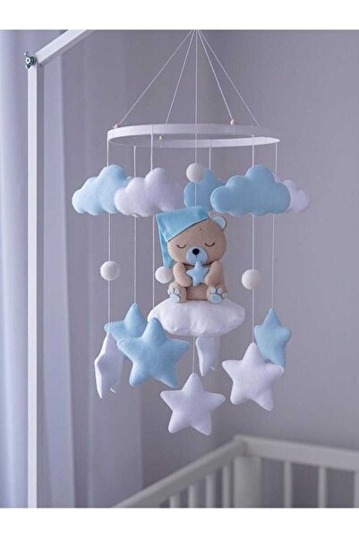 TREND METFİQ DECORATİON Müzikli El Yapımı Keçe Bebek Dönencesi Beşik Yanı Süs...