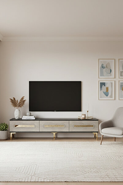 zetuna home TSA1806ATG - TSA180 TV STAND, TV SEHPASI ve TV ÜNİTESİ ANTRASİT-T...