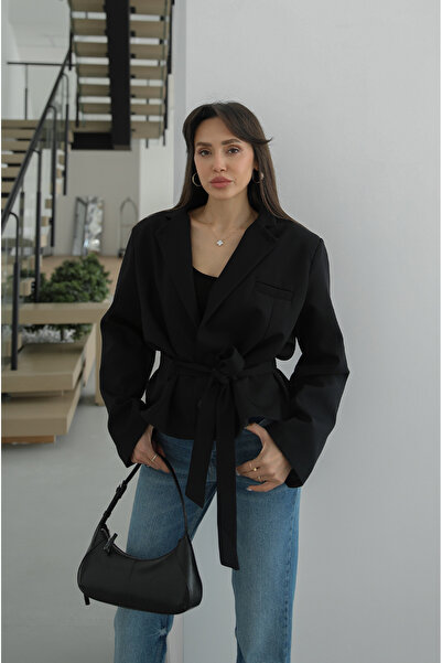 Havoş Μαύρο μπουφάν Maron Με δέσιμο Με βάτες