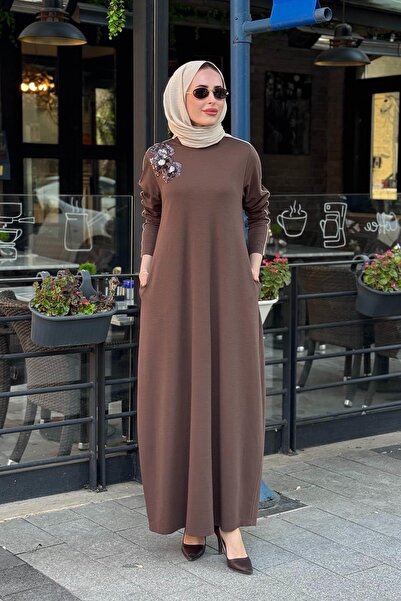 Nurcan Çetin Elbise 26126 Kahve
