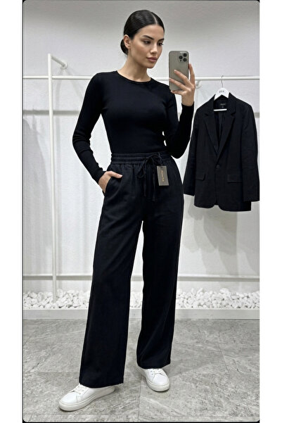 Yüce Siyah Tensel Pantolon