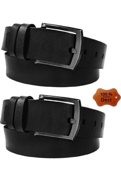 RKY SERENITY 2 Pieces Black 100% Genuine Buffalo Leather Leather Si Belt – 4....
