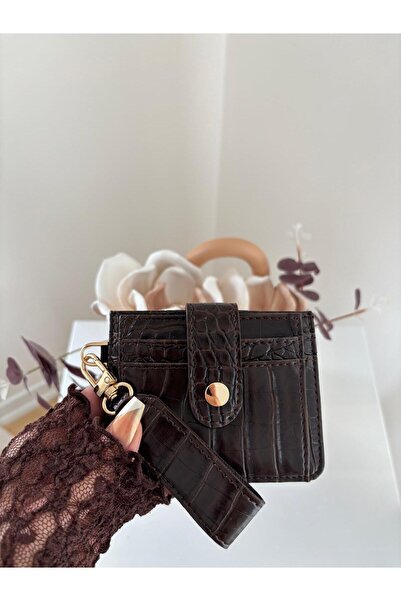 lalettobags Kadın Anahtarlık Detaylı Croco Desenli Cüzdan