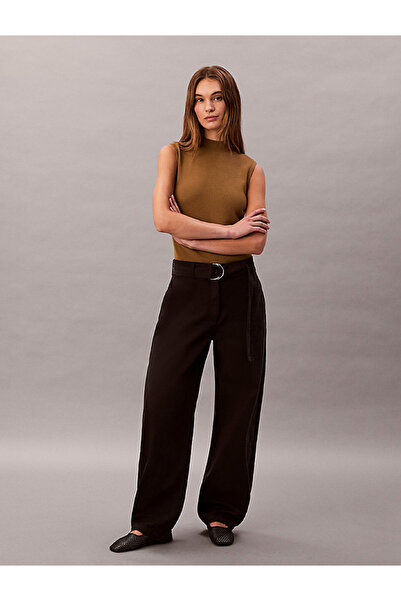 Calvin Klein بنطلون قطني مريح مع حزام