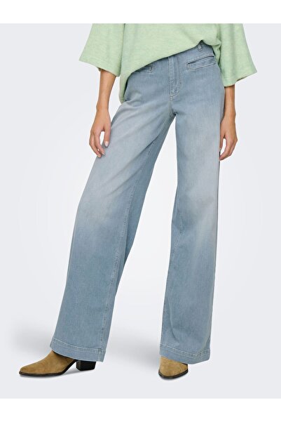 ONLY Jeans mit weitem Bein ONLMADISON Hohe Taille Weiter Beinschnitt Jeans