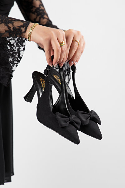 VELONA SHOES Bow Detail Open Back Women's Stilettos