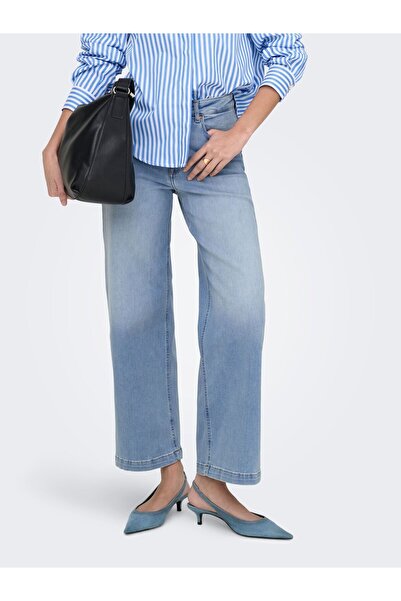 ONLY Jeans mit weitem Bein ONLMADISON Hohe Taille Weiter Beinschnitt Verkürzt...