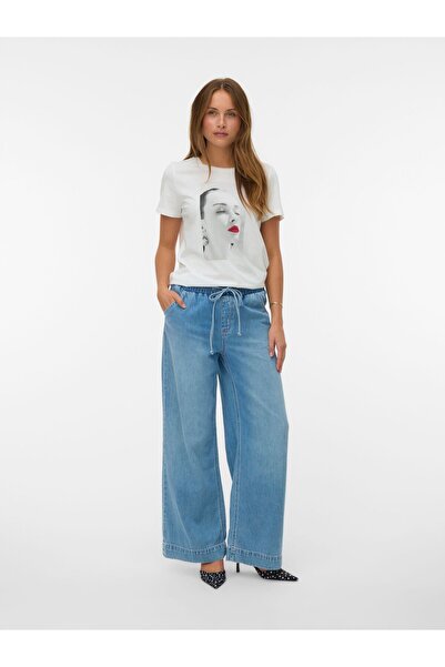 Vero Moda Weit geschnitten VMALLISON Mid Rise Weiter Beinschnitt Jeans