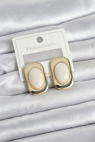 Inure Jewelry White Color Square Model Vintage Women's Earrings