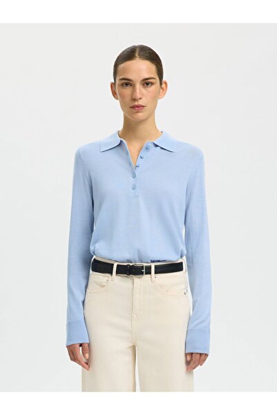 SELECTED Polohemd aus Strick 100% Merinowoll