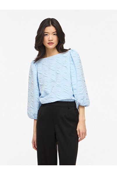 VILA Oberteil mit 3/4-Ärmeln VIDEVERA U-Boot Ausschnitt