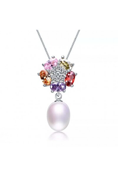 Generic Petal Necklace in Sterling Silver and Natural Pearl with High-Quality...