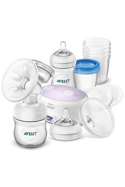 Philips Avent Pompa de san electrica SCD223/20 + Set depozitare lapte (Alb)