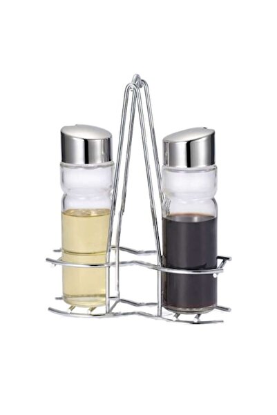 Raki Set olive oil and vinegar MODERN LINE 2 pieces stainless steel holder
