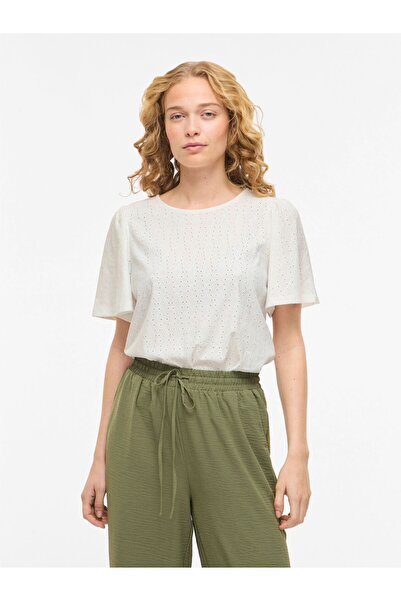 VILA Oberteil mit kurzen Ärmeln VIBELLI Rundhals