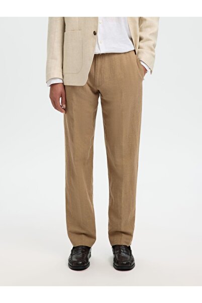 SELECTED Hose aus Leinengemisch 196 Straight Fit