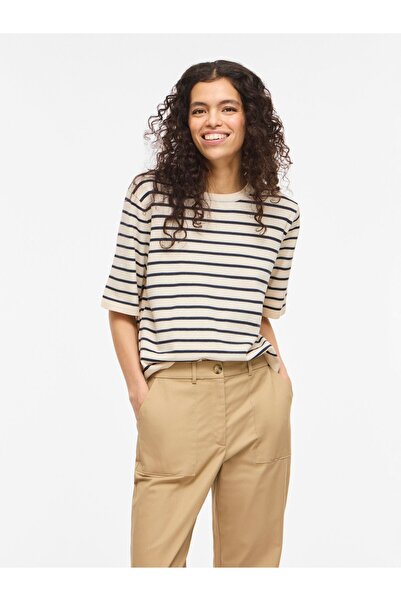 VILA Strickoberteil VIMALU Kurzärmeliges