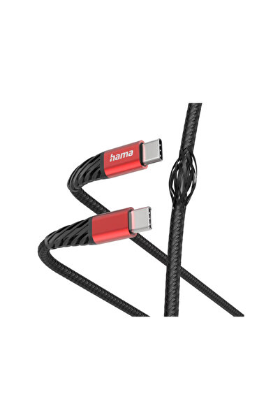 Hama Extreme 201721 data cable, USB-C - USB-C, 1.5m (Black/Red)