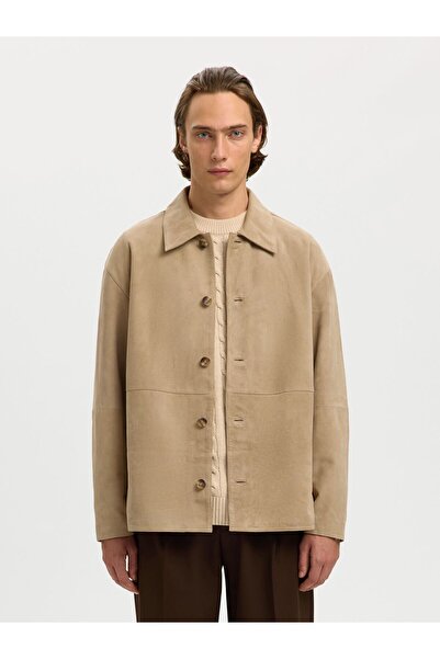 SELECTED Overshirt Wildleder