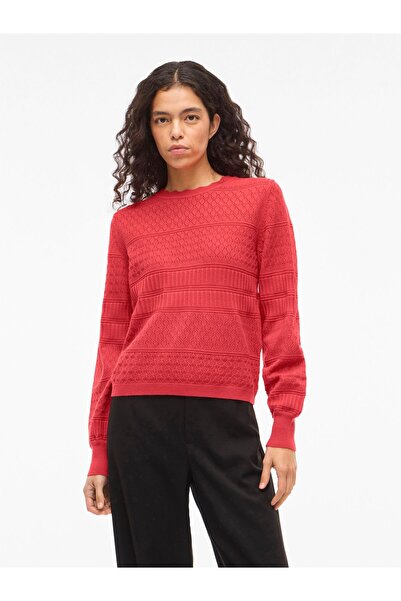 VILA Strickpullover VIMILOS Pointelle