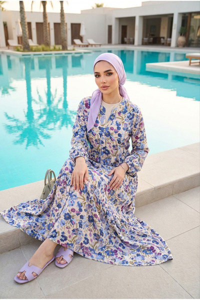 Kirazca Butik Rochie lungă de vară cu fustă în straturi pentru femei