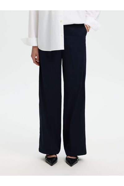 SELECTED Wide Leg Hose Baumwollmix