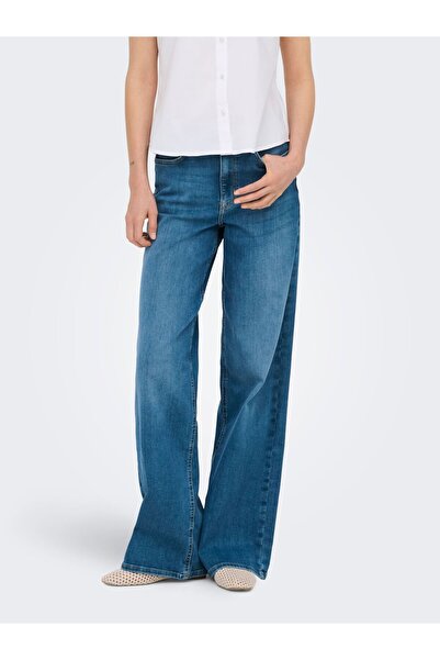 ONLY Jeans mit weitem Bein ONLMADISON Hohe Taille Weiter Beinschnitt Jeans