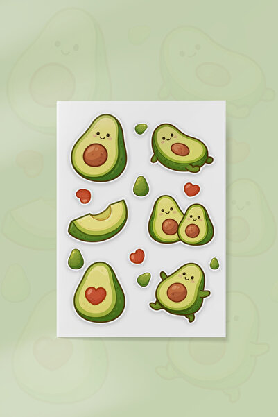 To Design Lab Sevimli Avokado Sticker Seti 10 Sayfa/140 Adet Sticker