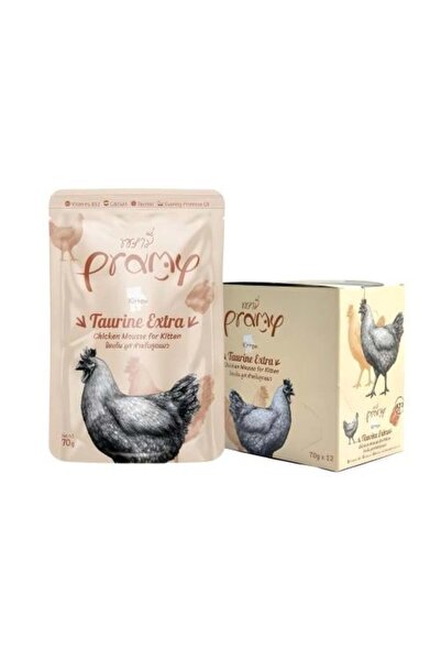 pramy طعام رطب للقطط من برامي بنكهة الدجاج والسلمون في الجيلي، 12 × 70 غرام