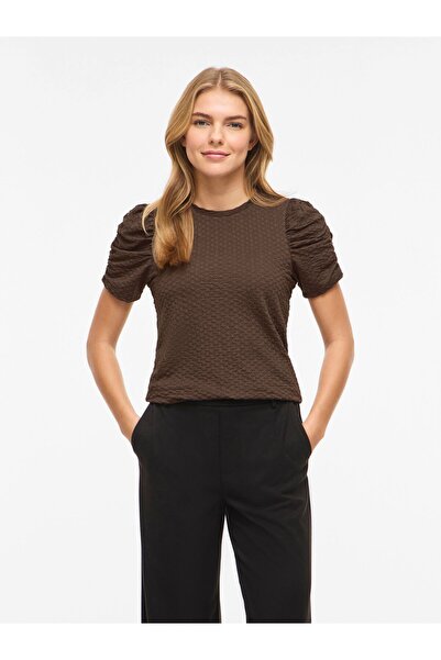 VILA Oberteil mit kurzen Ärmeln VIANINE Rundhals