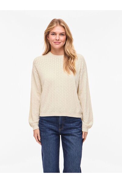 VILA Strickoberteil VIEMI Langärmeliger